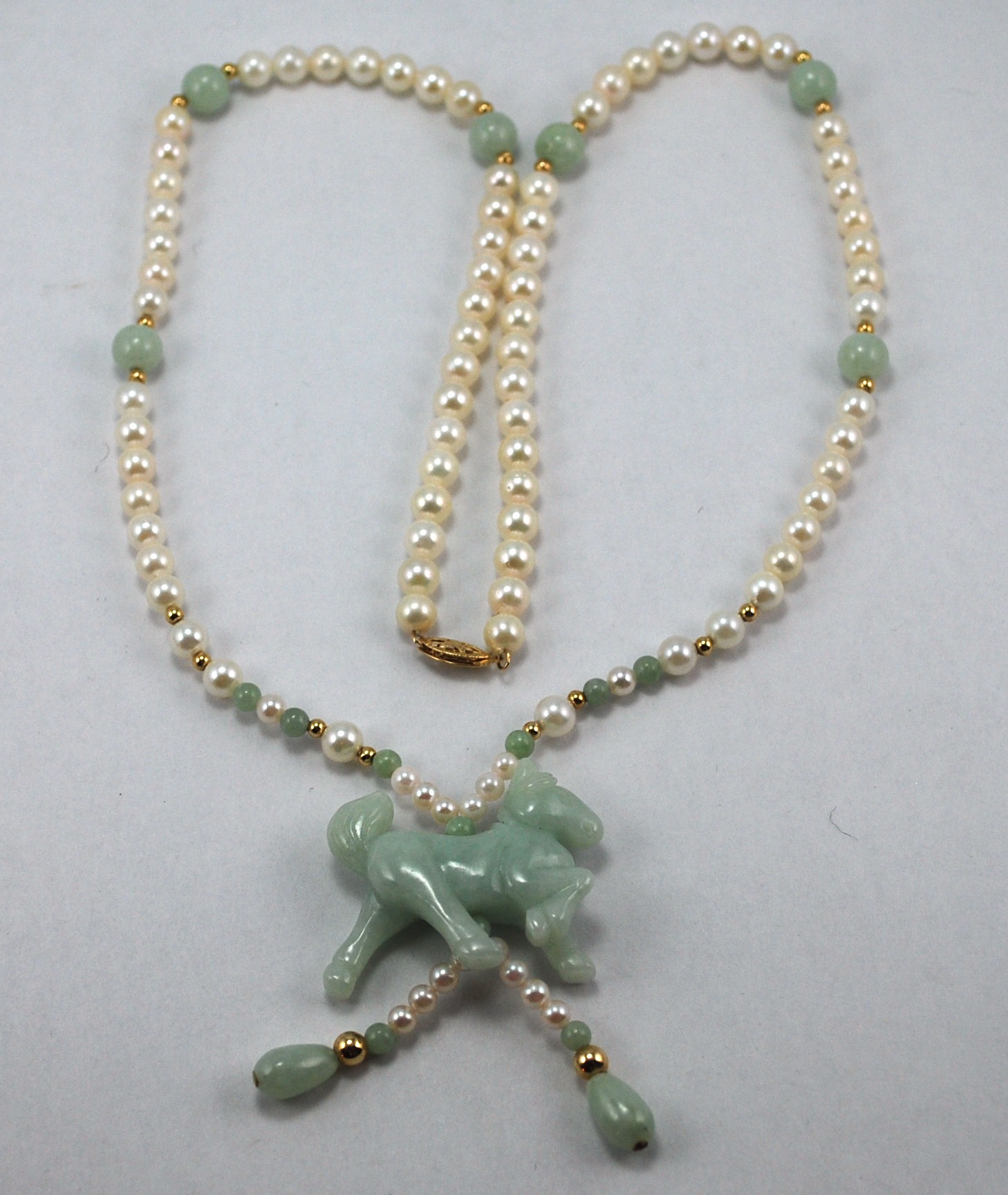 pearl & jade necklace